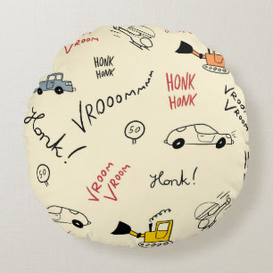 Coussins Ronds Dessins de voiture sans couture : Feuille enfant