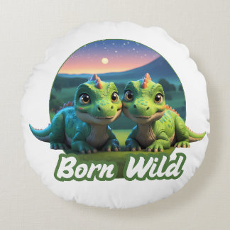 Coussins Ronds Deux petits dinos
