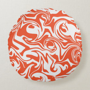 Coussins Ronds Déversement - Orange et blanc