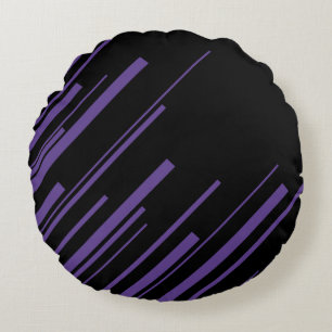 Coussins Ronds Diagonales en violet et noir