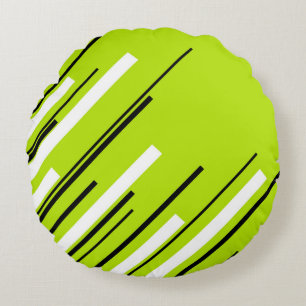 Coussins Ronds Diagonales - Vert Citron