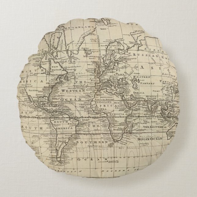 Coussins Ronds Diagramme du monde (Devant)