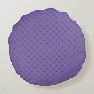 Coussins Ronds Diamant Formé Rouge Coeur & Ligne Art