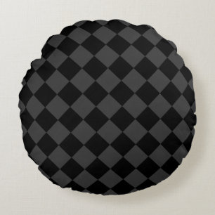 Coussins Ronds Diamants noirs et fumés - Élégants et intemporels