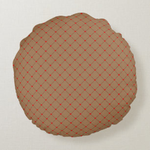 Coussins Ronds Diamond Shaped Red Heart & Line Art