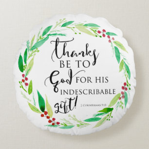 Coussins Ronds Dieu Indescriptible Cadeau Bible Verse Noël