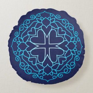 Coussins Ronds Dieu's Love Cross Hearts Mandala