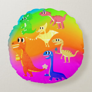 Coussins Ronds dinosaures sauvages