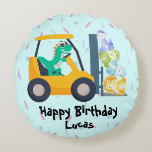 Coussins Ronds Dinto amusant tracteur Camion Anniversaire École e