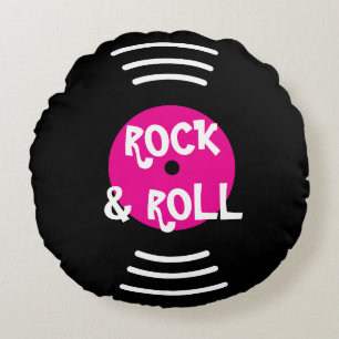 Coussins Ronds Disque de musique rock & roll vinyle personnalisé