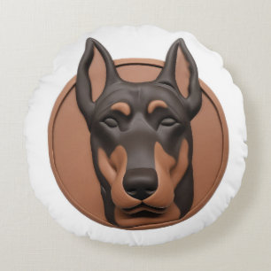 Coussins Ronds Doberman Chien 3D inspiré