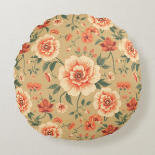 Coussins Ronds douce majestueuse rose pâle motif vintage
