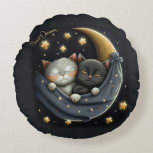 Coussins Ronds Douces Rêves Kit Chat Design Mignon