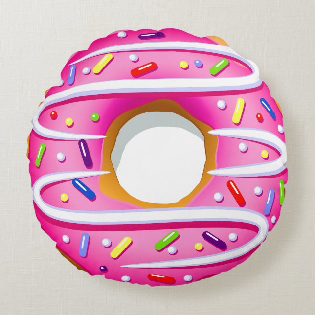 Coussins Ronds Doughnut Divinement Décadent - Saupoudrer de retou (Devant)