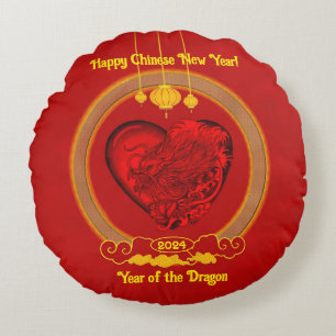 Coussins Ronds Dragon Heart, Année du Dragon