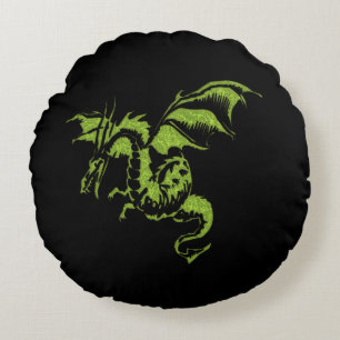 Coussins Ronds Dragon Vert