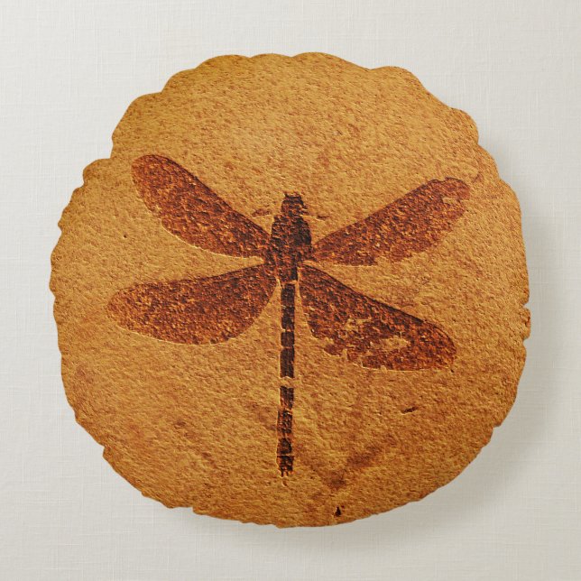 Coussins Ronds Dragonfly fossile (Devant)