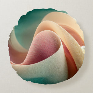 Coussins Ronds Drapé abstrait avec dégradé pastel fluide