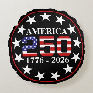 Coussins Ronds Drapeau américain 250e anniversaire 1776-2026 État