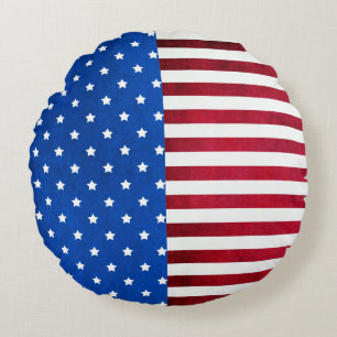 Coussins Ronds Drapeau américain Stars and Stripes par Shirley Ta