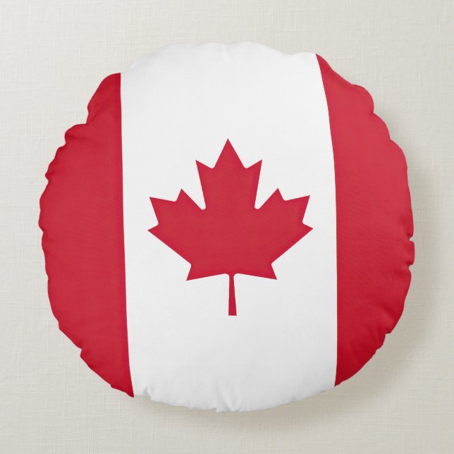 Coussins Ronds Drapeau Canada (Devant)