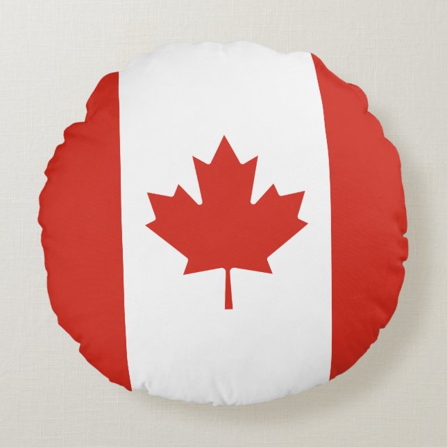 Coussins Ronds Drapeau canadien patriotique (Devant)
