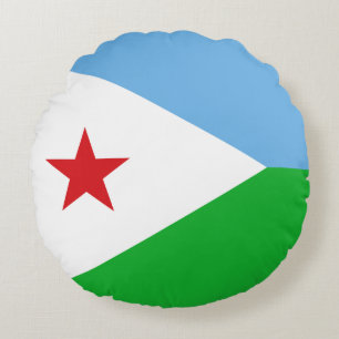 Coussins Ronds Drapeau de Djibouti