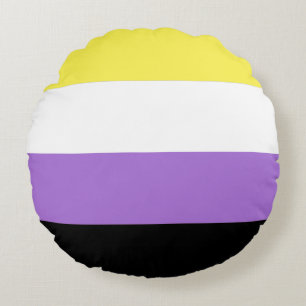 Coussins Ronds Drapeau de fierté non binaire