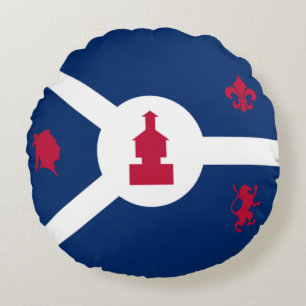 Coussins Ronds Drapeau de Fort Wayne (Indiana)