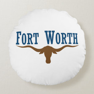 Coussins Ronds Drapeau de Fort Worth (Texas)