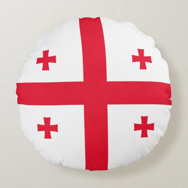 Coussins Ronds Drapeau de Géorgie (Devant)