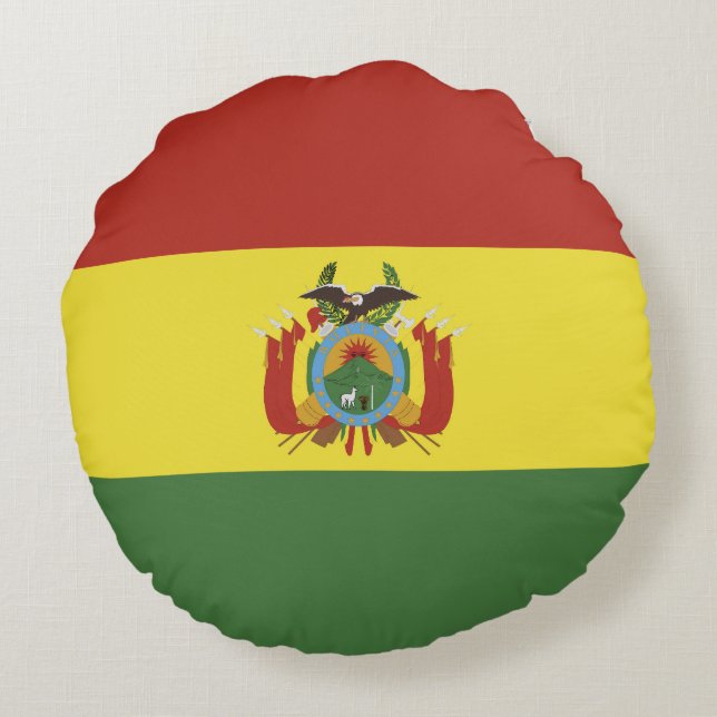 Coussins Ronds Drapeau de la Bolivie (Dos)