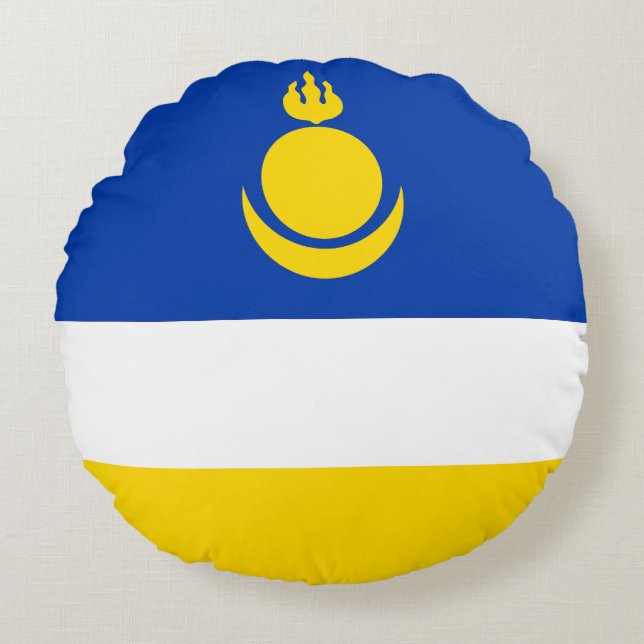 Coussins Ronds Drapeau de la Buryatia patriotique (Devant)