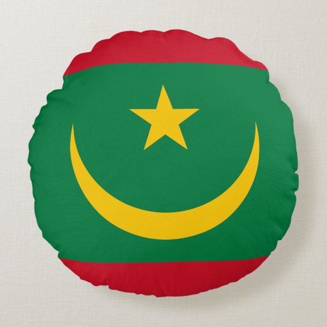 Coussins Ronds Drapeau de la Mauritanie (Devant)