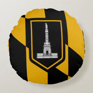 Coussins Ronds Drapeau de la ville de Baltimore (Maryland)