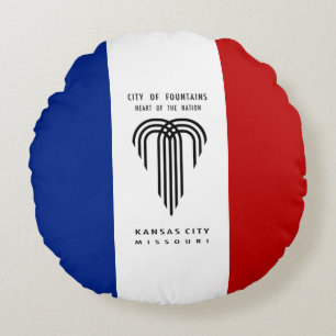 Coussins Ronds Drapeau de la ville de Kansas (Missouri)