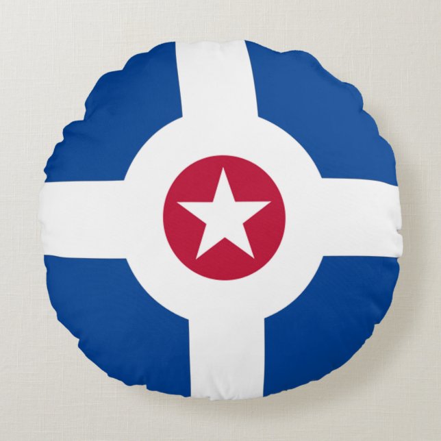 Coussins Ronds Drapeau de la ville d'Indianapolis (Indiana) (Devant)