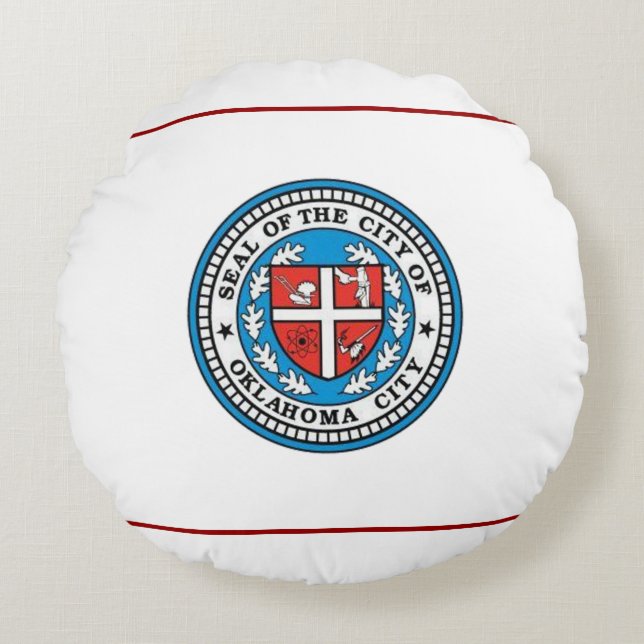 Coussins Ronds Drapeau de la ville d'Oklahoma (Oklahoma) (Devant)