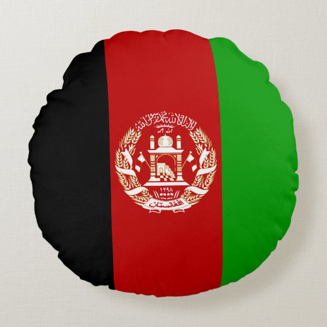 Coussins Ronds Drapeau de l'Afghanistan (Devant)