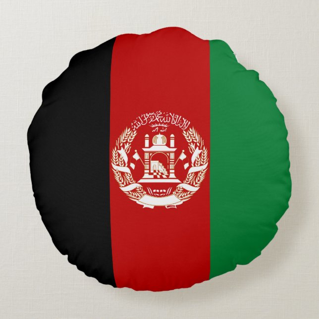Coussins Ronds Drapeau de l'Afghanistan (Dos)