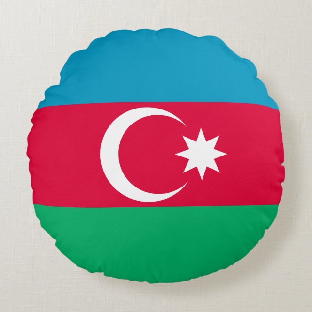 Coussins Ronds Drapeau de l'Azerbaïdjan patriotique (Devant)