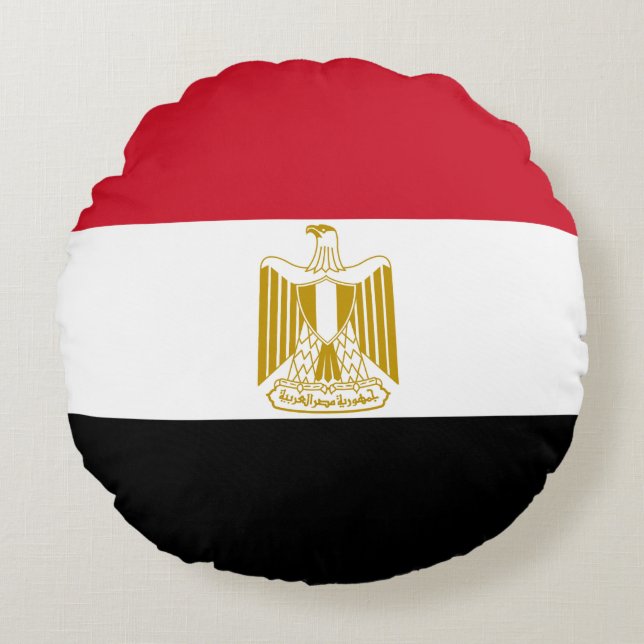 Coussins Ronds Drapeau de l'Égypte (Devant)