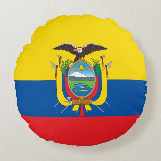 Coussins Ronds Drapeau de l'Équateur (Devant)