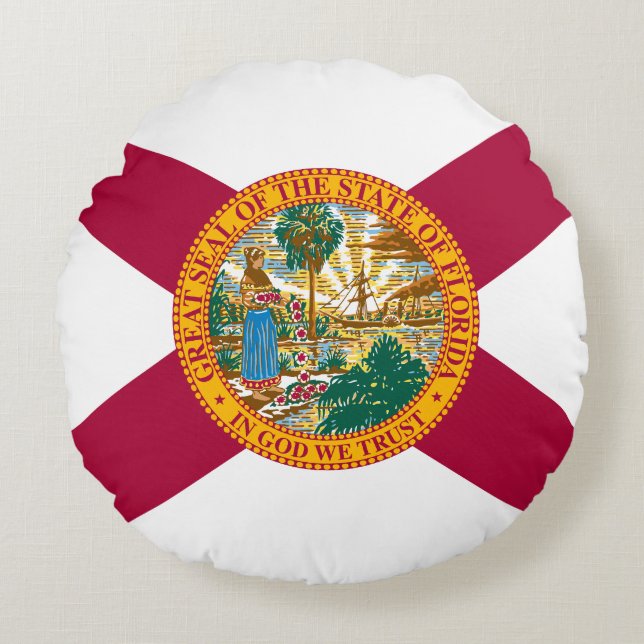 Coussins Ronds Drapeau de l'État de Floride (Devant)