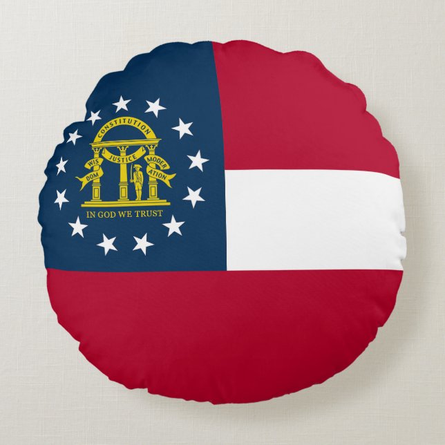 Coussins Ronds Drapeau de l'État de Géorgie (Devant)