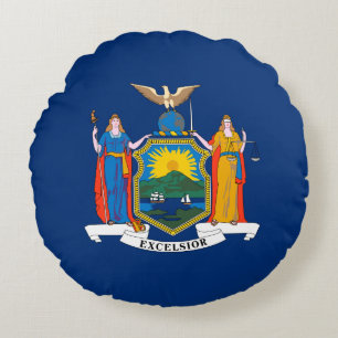 Coussins Ronds Drapeau de l'État de New York