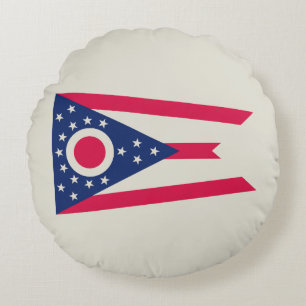 Coussins Ronds Drapeau de l'Ohio : La Bannière de l'État du Bucke