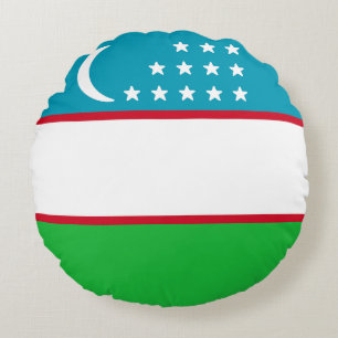 Coussins Ronds Drapeau de l'Ouzbékistan