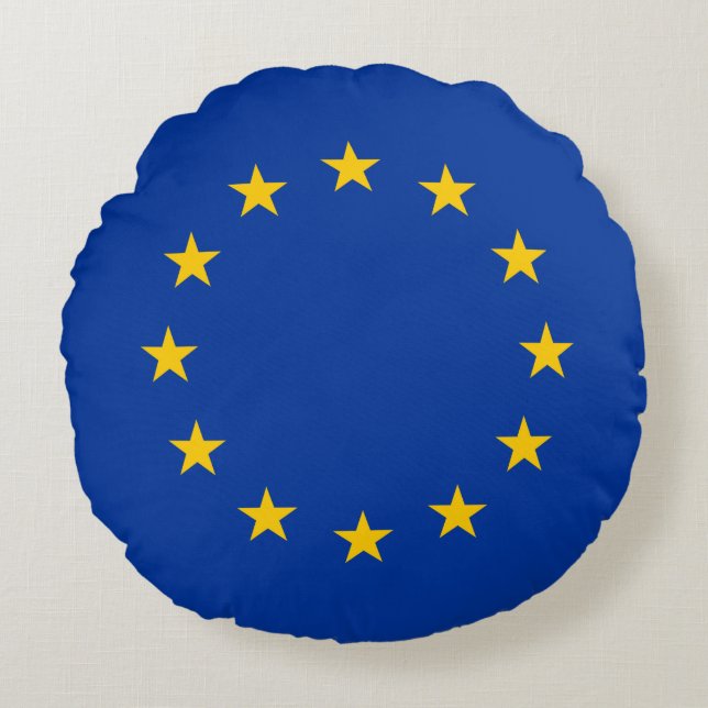 Coussins Ronds Drapeau de l'Union européenne (Devant)