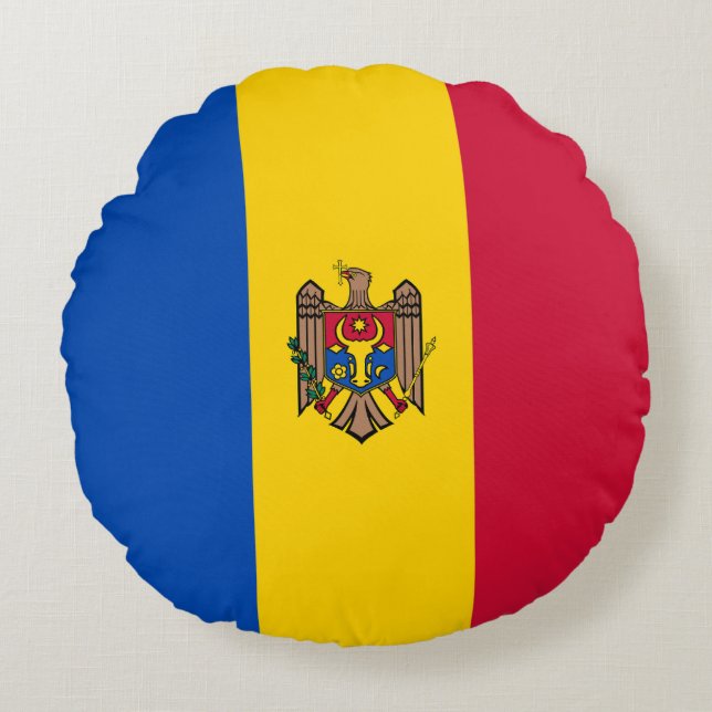 Coussins Ronds Drapeau de Moldova (Devant)
